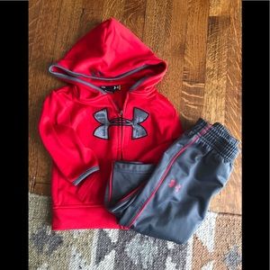 Under armour track suit set.